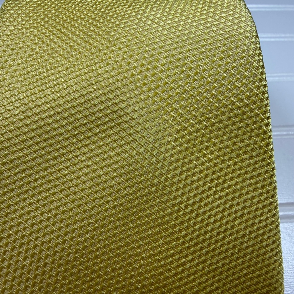 Charles Tyrwhitt Mens Yellow Textured Silk Tie Jermyn Street London RN116036 - Picture 6 of 7
